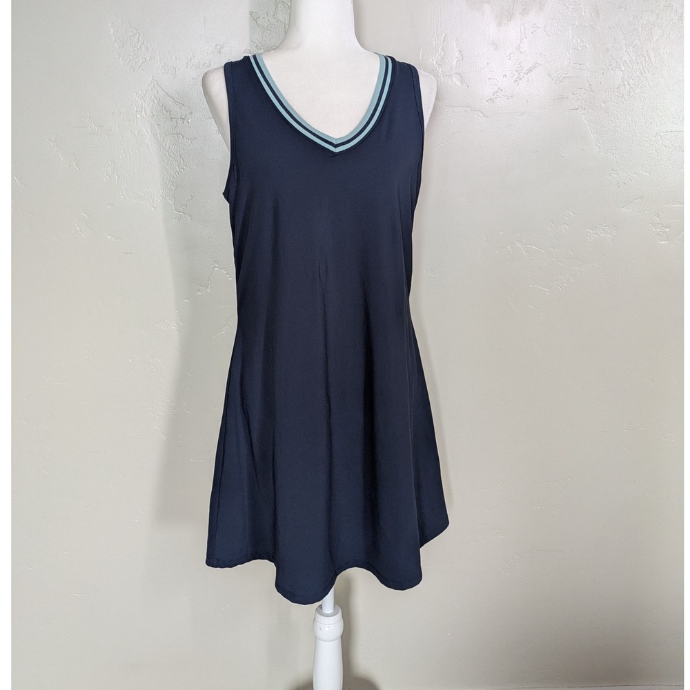 Sincerely Jules Navy Athletic Dress Size Large Built-In Bra Sleeveless Sporty‎
